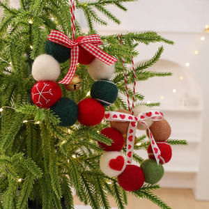 Shengyuan Nouveaux ornements <span class=keywords><strong>de</strong></span> Noël en feutre <span class=keywords><strong>de</strong></span> <span class=keywords><strong>laine</strong></span> faits à <span class=keywords><strong>la</strong></span> main <span class=keywords><strong>de</strong></span> haute qualité, modernes, écologiques, fabriqués en Chine, impression 1 couleur, bricolage - Product Image 2