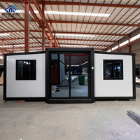 Casa Contenedor de Acero Plegable y Expandible de Lujo con Doble Ala, Precio de Fábrica, 3 Dormitorios, Casas Modulares Prefabricadas, Almacén Moderno