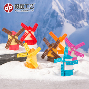<b>Miniature</b> Simulated Windmill Model Colorful Garden Ornament Indoor Outdoor Decorative Accessory D1353 - Product Image 5