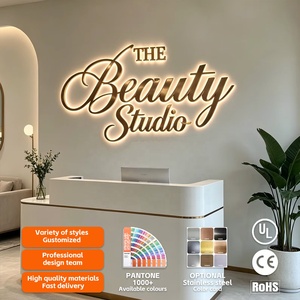 Enseigne personnalisée en acier inoxydable 3D rétroéclairée, lettres de logo LED lumineuses de luxe pour salon de beauté, salon de coiffure, studio de manucure - Product Image 2
