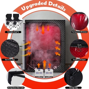 Siyah sağlık sağlık taşınabilir <span class=keywords><strong>Sauna</strong></span> çadır vapur ve katlanabilir sandalye ile büyük uzay ev Spa <span class=keywords><strong>Sauna</strong></span> kutusu kişisel <span class=keywords><strong>Sauna</strong></span> Steambox - Product Image 4