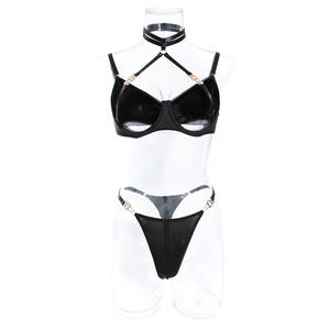 Sexy Lingerie Set Fancy Damesondergoed Doorzichtig Erotische Kostuums 2-delige Beha En Panty Set Soild Halter Sexy Bilizna - Product Image 6