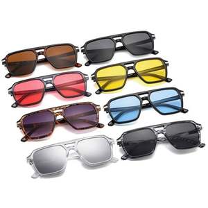 Gafas de Sol con Logotipo Personalizado, Montura Grande Retro de Moda, Protección UV400, Doble Puente, Cuadradas, para Hombre y Mujer - Product Image 5