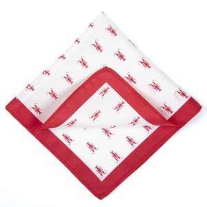 منديل مطبوع حريري فقط للمتعة نمط الحيوان مع إعادة تدوير الحدود الحمراء مربع جيب ناعم للرجال - Product Image 1