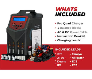 Chargeur rapide pour batterie LiPo Quad avec écran LCD, 4 ports, 100W chacun, AC/DC 7A, chargeur d'équilibrage 1S-6S, drone - Product Image 6