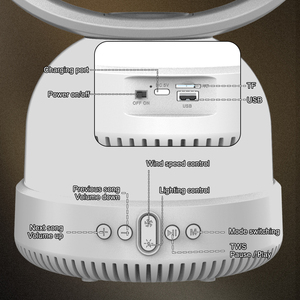 Ventilateur <span class=keywords><strong>de</strong></span> bureau BT personnalisable Sing-e ZQS-F802 avec haut-parleur, lumière ambiante LED, radio FM, prix <span class=keywords><strong>d</strong></span>'usine, livraison rapide - Product Image 4