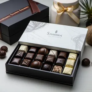 Boîtes d'emballage de chocolats avec logo personnalisable chaud tirer la boîte cadeau de chocolat blanc en forme de tiroir coulissant