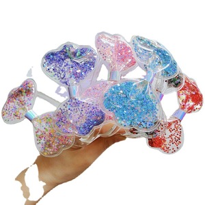 Diadema de PVC de aro de lentejuelas transparentes <span class=keywords><strong>con</strong></span> lazo de arena movediza brillante de gran tamaño <span class=keywords><strong>para</strong></span> niñas, bebés y niños - Product Image 5