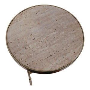 Elegant Pedestal Cocktail <b>Table</b> <b>Round</b> Top With Raised Rim <b>Gold</b> Finish <b>Side</b> <b>Table</b> For Living Room Or Bedroom - Product Image 6