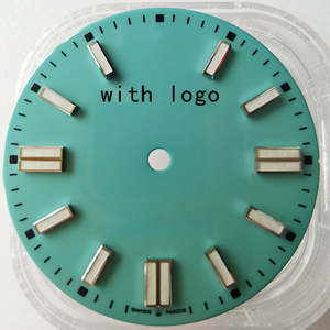 الشركة المصنعة للاتصال الهاتفي الأزرق والأخضر مضيئة شعار مخصص 316L الفولاذ المقاوم للصدأ 29 ساعات الاتصال الهاتفي وجه مناسب ل NH35 NH36 - Product Image 4