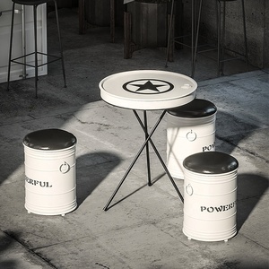 Juego de Muebles de Metal Industrial para Restaurante, Mesa y Sillas, Diseño Antiguo <span class=keywords><strong>Retro</strong></span> Creativo para Cafetería, <span class=keywords><strong>Bar</strong></span>, Pub, Garantía de 3 Años, OEM - Product Image 2