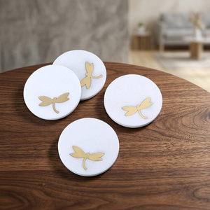 Handmade Luxury Stone Coasters Smooth Finishing Unique Craft India Mats Pads Kitchen Interior Marble Tabletop Protection Pad - Product Image 1