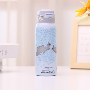 Seaygift <span class=keywords><strong>2020</strong></span> nuevo diseño de la flor de pared doble aislamiento térmico Taza Termo vacío frascos de acero inoxidable botella de agua con paja - Product Image 6