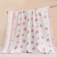 Tissu en mousseline de gaze à 6 couches, fil peigné, motif tissé pour bébé, trame unie pour la literie