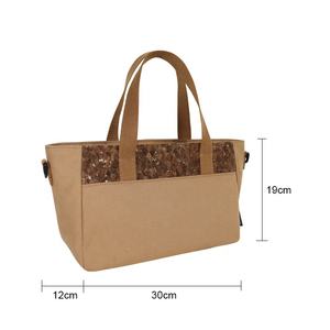 Venta al por mayor portátil hombro bandolera viaje grande café fibra de carbono señoras FIN DE SEMANA bolsos corcho madera bolsas de mano - Product Image 2
