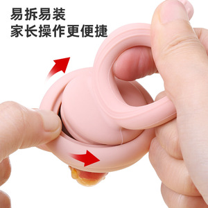 ซิลิโคนป้อนผลไม้สำหรับเด็ก รูปทรงน้ำเต้า ไหลช้า 0-6 เดือน สีเหลือง - Product Image 3