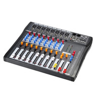 Console de mixage audio USB professionnelle 8 canaux, amplificateur de monitoring avec alimentation fantôme 48V