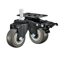 1.5 2 "Petites roulettes TPR légères équipées de freins, silencieuses et respectueuses du sol pour les mini chariots de stockage Chariots utilitaires légers