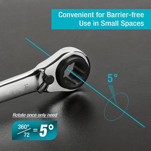 Clés à cliquet multifonctionnelles à double usage, à dégagement rapide, quatre en un, à double extrémité, bidirectionnelles - Product Image 4