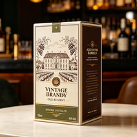 Boîte Cadeau Personnalisée de Luxe en Papier Doré pour Brandy Nocturne XO, Production en 72H, Boîte d'Emballage Imperméable en Carton Ondulé pour Bouteille de Spiritueux et de Vin