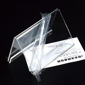 Porte-cartes de table en acrylique transparent personnalisé en forme de V, carte de place double face pour panneau de juges et réunions - Product Image 3