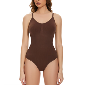 Body sculptant sans couture multicolore respirant en nylon et élasthanne pour femme, contrôle moyen, rehausseur de hanches, fermeture à agrafes - Product Image 5
