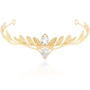 AHONEY Couronne dorée médiévale, style fée elfe, avec feuilles, pour femmes et hommes, serre-tête gothique, accessoires Renaissance pour cérémonies - Product Image 1