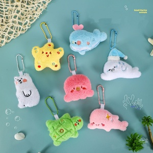 Cute Cartoon Plush Marine Animal <b>Doll</b> Bag Pendant Lovely Stuffed Toy Keychain for Bag & Car Key Small Gift Wholesale - Product Image 1