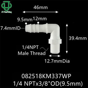 Conector de codo de 90 grados con rosca NPT de plástico PP para manguera de agua y accesorios de tubería de goma - Product Image 3
