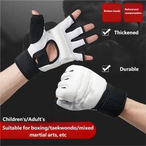 Gants de boxe en cuir demi-doigts pour enfants Arts martiaux <span class=keywords><strong>Sparring</strong></span> et entraînement Protection des mains Garçons Filles - Product Image 3