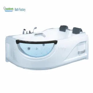 Ce Australië 2 Personen Vrijstaande Indoor Bad 1800Mm Dubbele Whirlpool Massage Hoek Jet Bad Met Handvat Bar