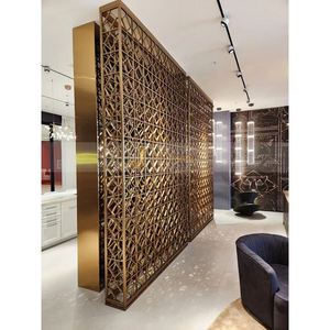 ANN3217 Luxury Custom Made Modern Multi-Functional Coated Durable Stainless Steel <b>Decorative</b> <b>Screen</b> Partition Room Divider for - Product Image 5