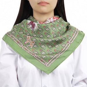 Wholesale Custom <b>Lady</b> Fashion Silk <b>Head</b> <b>Scarf</b> Printed Square 100% Pure Silk Hair <b>Scarf</b> for Women - Product Image 6