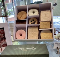 Biodégradable Pliant Plat Carton Emballage Alimentaire Papier Mini Cookie Dessert Gâteau Boîte Avec Diviseurs