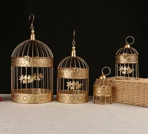 Countertop Hotel Buffet Iron Birdcages Props Round Wedding Decor Flower Cage