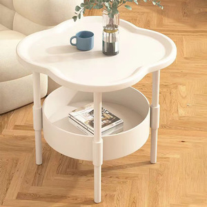 Mesa Auxiliar de Estilo Crema para Sala de Estar, Mesa de Centro Moderna y Sencilla para Balcón - Product Image 4