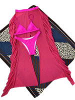 Badpakken 11 Kleuren 3 Stuks Sexy Dames Zwemkleding Sheer Mesh Strandbroekje S-XL
