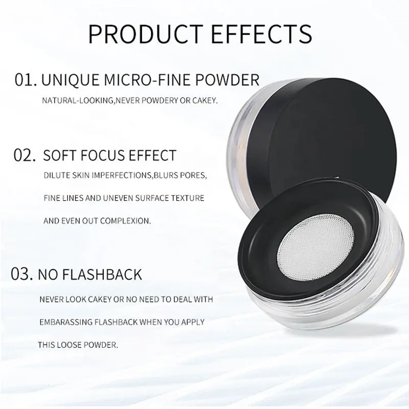 Óleo controle mineral pó solto cosméticos Private label Fine powder setting powder maquiagem por atacado