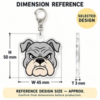 Porte-clés personnalisés en acrylique, lot de 6, mascotte urbaine, Panthère noire, Bouledogue, Aigle, Lion, Tigre, impression UV double face, vente en gros