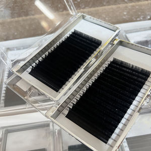 Extensions de cils en marque privée, fibres PBT coréennes, volume mat, noir foncé, plateau de cils, cils individuels en cachemire, extensions de cils - Product Image 2