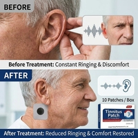 Patch anti-tinnitus en tissu non tissé pour points d'acupuncture, OEM, pour les bourdonnements d'oreilles, 10 pièces par boîte