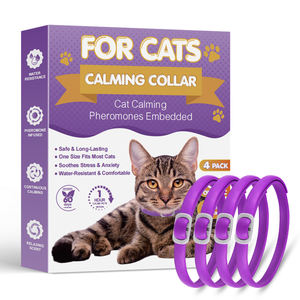 Paquete de 4 collares calmantes para gatos, collares de feromonas ajustables impermeables para aliviar el estrés y la ansiedad - Product Image 1