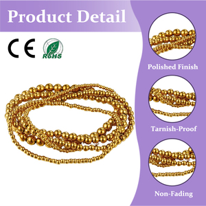 Gelang Rantai Bola Minimalis Perhiasan Wanita Fashion Baja Anti Karat Lapis Emas 18K Anti Alergi Tahan Air Grosir 304 316 - Product Image 2