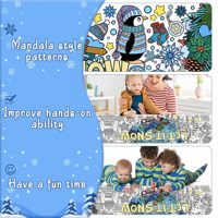 Affiche géante de coloriage d'hiver Mandala personnalisée, affiche géante de coloriage de neige en papier, bricolage, dessin, bannière d'art à gribouiller