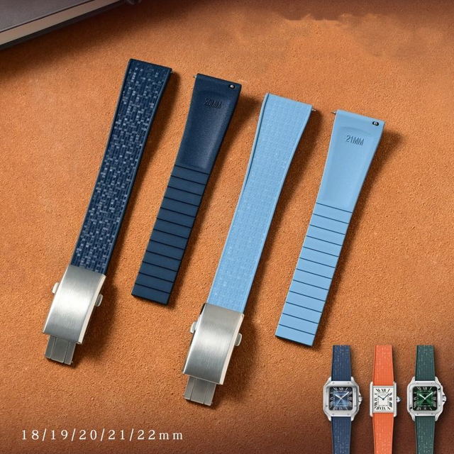 Quick Release Premium Grade FKM Rubber Watch Strap 18mm 20mm 21mm 22mm for Tisot Onega Replace Waterproof Luxury Watch Band