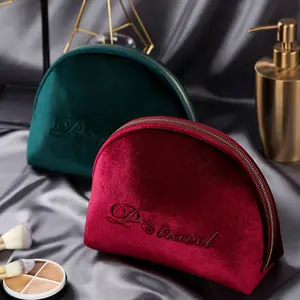 Factory Custom Velvet Makeup Kosmetik tasche mit Logo Weiche Luxus-Toiletten artikel Reiß verschluss tasche Make-up Hautpflege produkte Verpackungs beutel