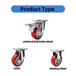 4/5/6/8 Zoll Heavy Duty Red Swivel Caster 150mm Pu Polyurethan Rollen räder Für Trolley CasterK Hands tapler - Product Image 4