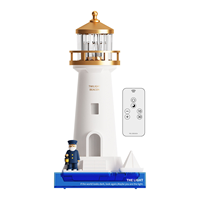Lampe de chevet multifonctionnelle pour chambre d'enfant, décoration phare, veilleuse LED 3D portable, télécommande, à brancher, intensité réglable, blanc chaud