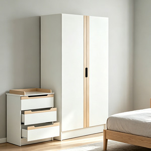 Juego de Muebles Modernos para Cuarto de Bebé de 3 Piezas, Cuna Convertible, Mesa Cambiadora de 3 Cajones, Armario de Doble Puerta, Juego de Dormitorio para Bebé - Product Image 4