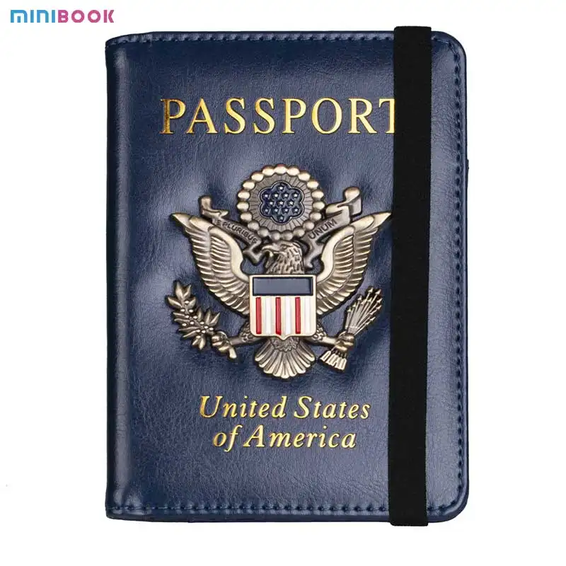 USA Elastic Strap Passport Cover pair Reise Eco Rfid Passport Case Cover Inhaber Document Organizer Wallet 2023